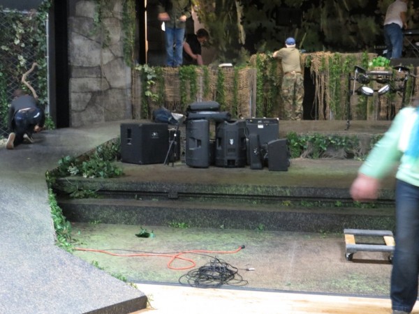 Musical equipment being pulled from the set of Jesus Christ Superstar, Mar. 24, 2013